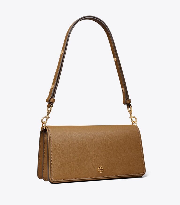 Tory Burch designer sacs à bandoulière Sac bandoulière convertible en cuir dans Moose angle