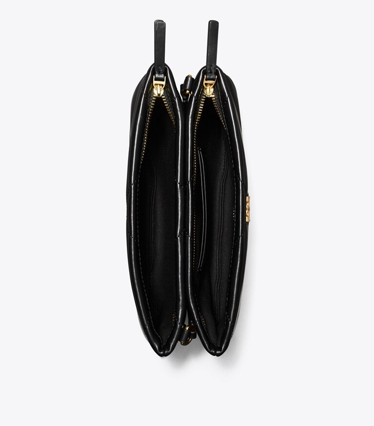 Tory Burch designer sacs à bandoulière Sac bandoulière Kira matelassé losanges dans Black vue du dessus