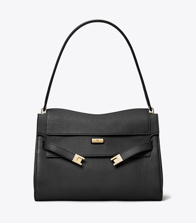 Tory Burch designer sacs porté épaule Sac bandoulière large Lee Radziwill dans Black de face