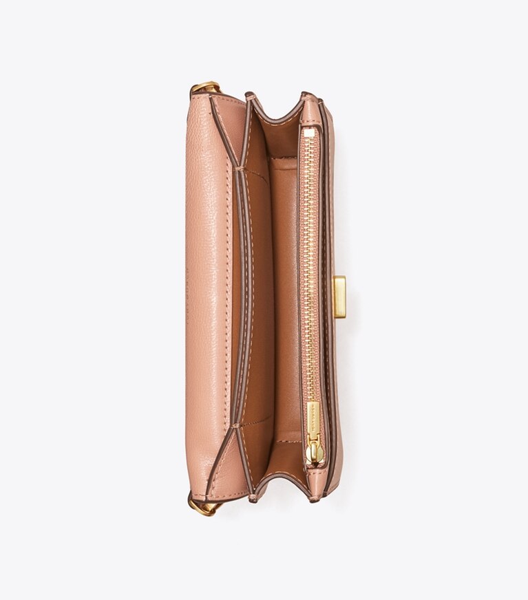 Tory Burch designer sacs à bandoulière Sac bandoulière pour téléphone Eleanor dans MEADOWSWEET vue du dessus