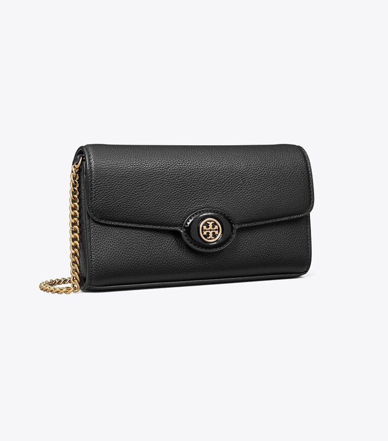 Tory Burch designer sacs à bandoulière Sac bandoulière Robinson grainé dans Black angle