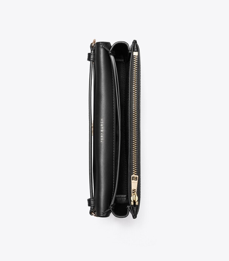 Tory Burch designer sacs à bandoulière Sac bandoulière Robinson grainé dans Black vue du dessus