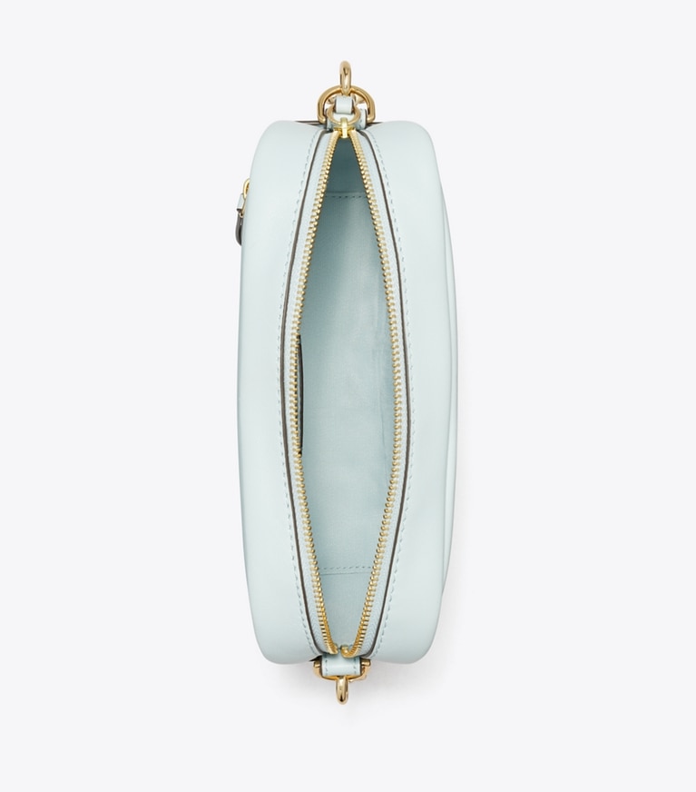 Tory Burch designer sacs à bandoulière Sac bandoulière souple Mini Miller dans Light Sea vue du dessus