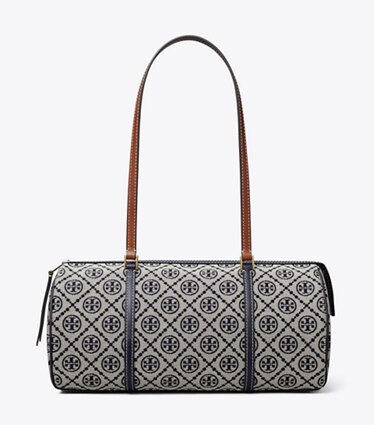 Tory Burch designer sac à main Sac Barrel T Monogram in Tory Navy front