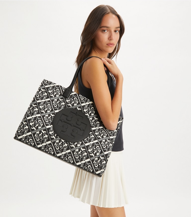 Tory Burch designer cabas Sac cabas imprimé Ella in Prismatic Logo angle