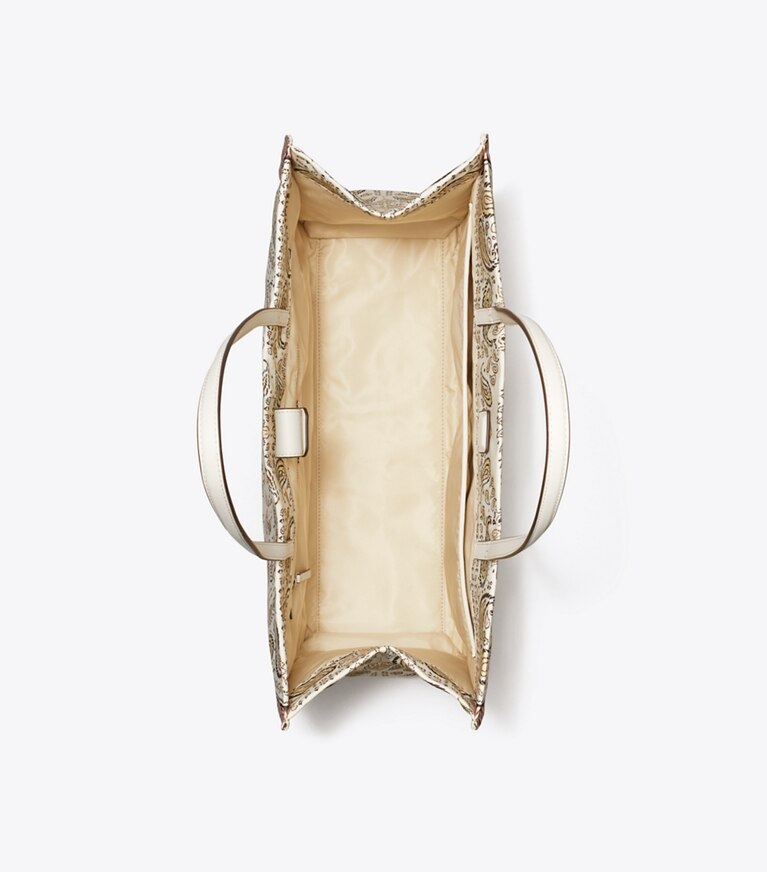 Tory Burch designer cabas Sac cabas imprimé Ella in Pink Cockatoo dessus