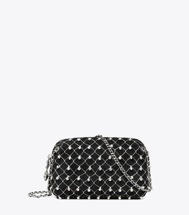 Tory Burch designer sacs à bandoulière Sac cloche à bandoulière Fleming Soft in Black front