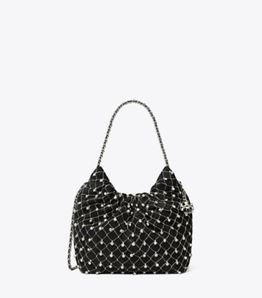 Tory Burch designer sacs à bandoulière Sac cloche Mini Hobo Fleming in Black front