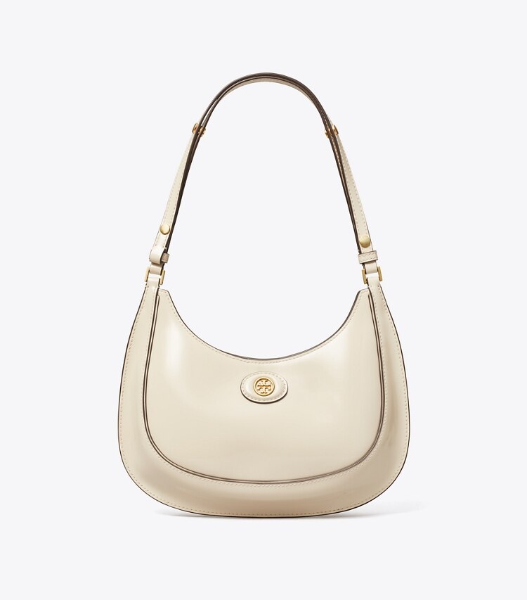 Tory Burch designer sacs porté épaule Sac croissant convertible Robinson en cuir spazzolato in SHEA BUTTER front