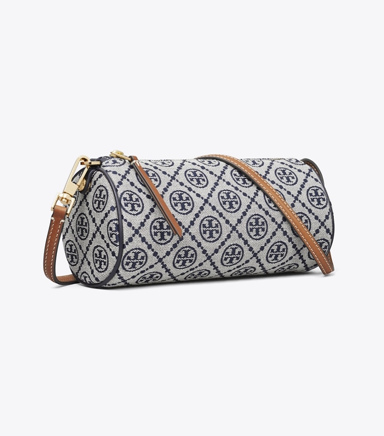 Tory Burch designer sacs à bandoulière Sac cylindrique T Monogram in Tory Navy angle