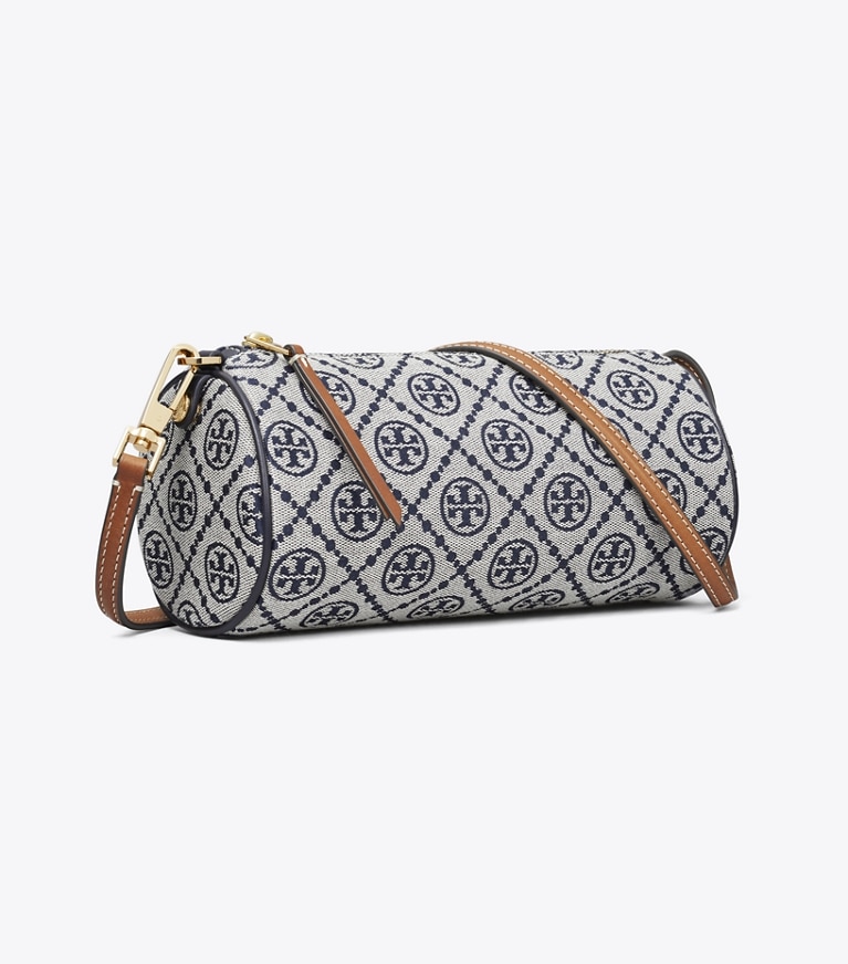 Tory Burch designer sacs à bandoulière Sac cylindrique T Monogram in Tory Navy angle