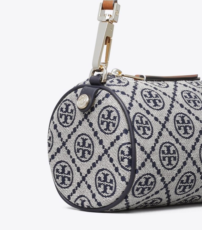 Tory Burch designer sacs à bandoulière Sac cylindrique T Monogram in Tory Navy angle