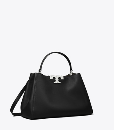 Tory Burch designer sac à main Sac Eleanor en cuir souple in Black angle