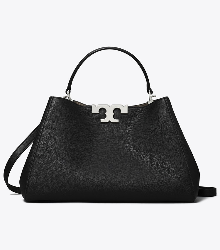 Tory Burch designer sac à main Sac Eleanor en cuir souple in Black front
