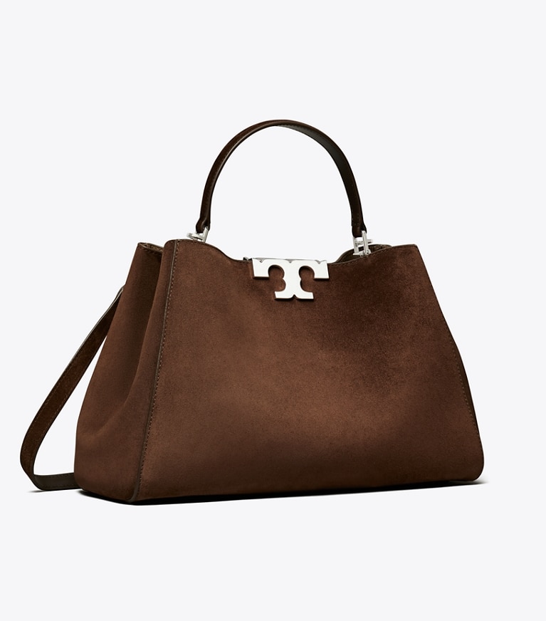 Tory Burch designer sac à main Sac Eleanor en daim in Dark Cocoa angle