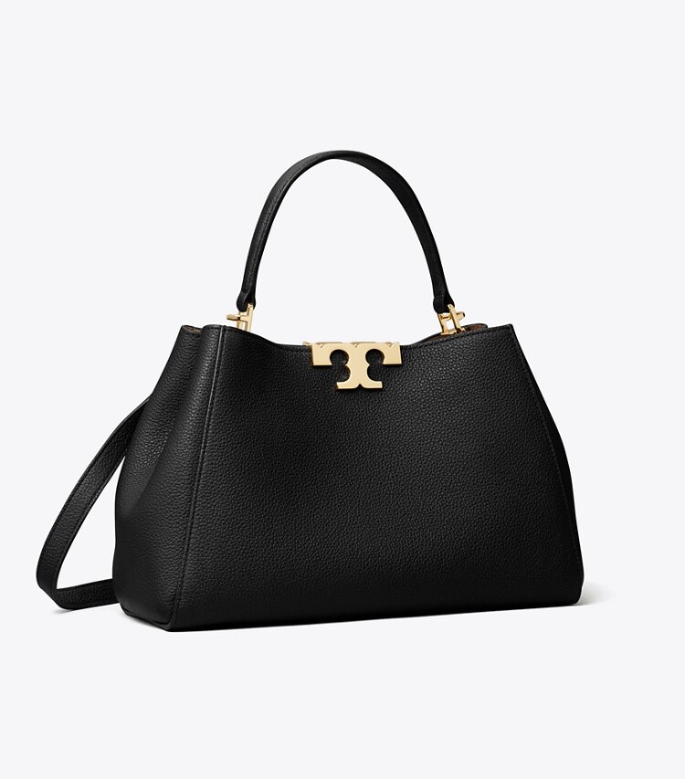 Tory Burch designer sac à main Sac Eleanor Medium souple in Black / GOLD angle