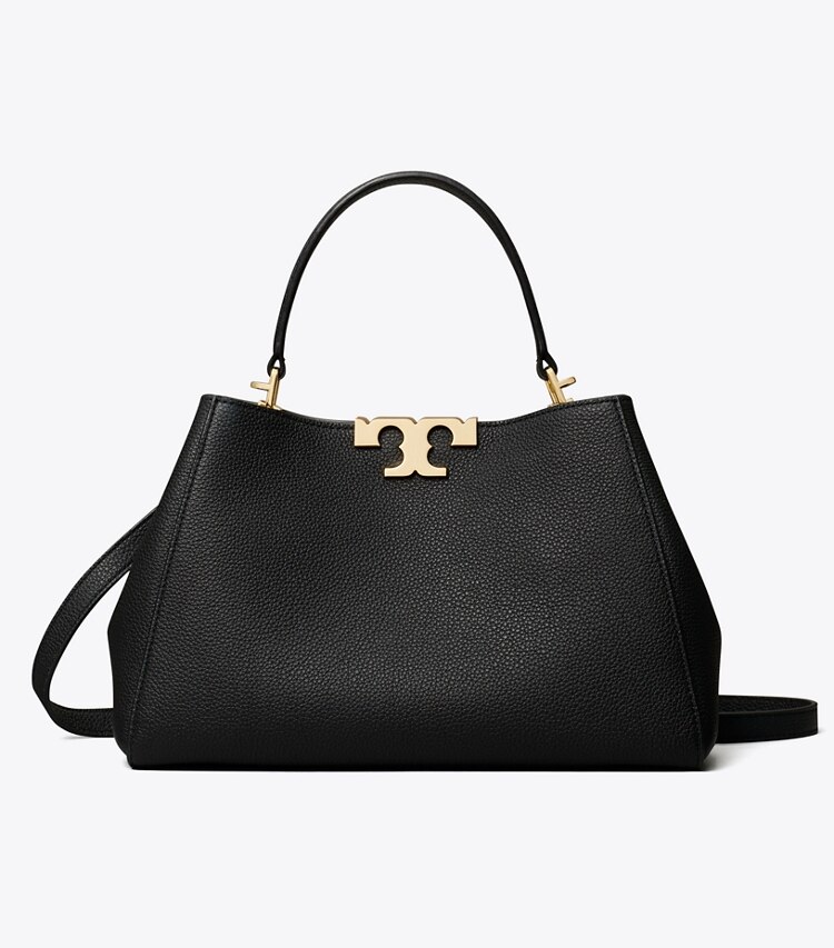 Tory Burch designer sac à main Sac Eleanor Medium souple in Black / GOLD front