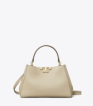 Tory Burch designer sac à main Sac Eleanor Medium souple in Light Stone front