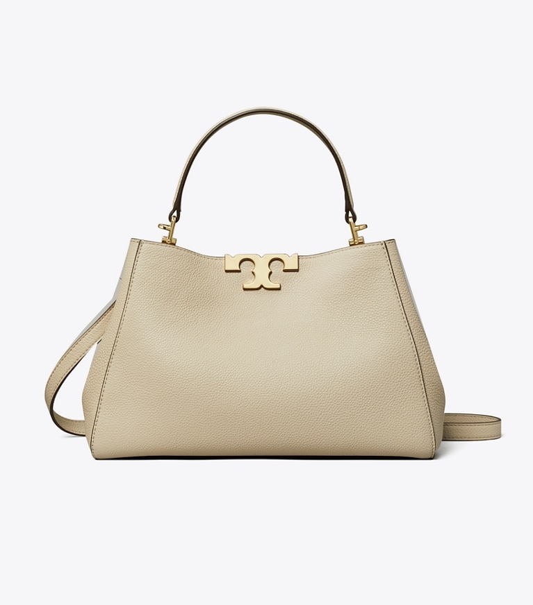 Tory Burch designer sac à main Sac Eleanor Medium souple in Light Stone front