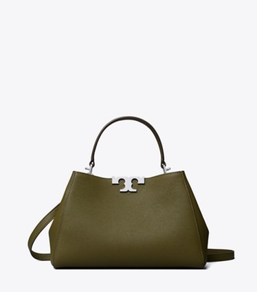 Tory Burch designer sac à main Sac Eleanor Medium souple in Dark Olive front