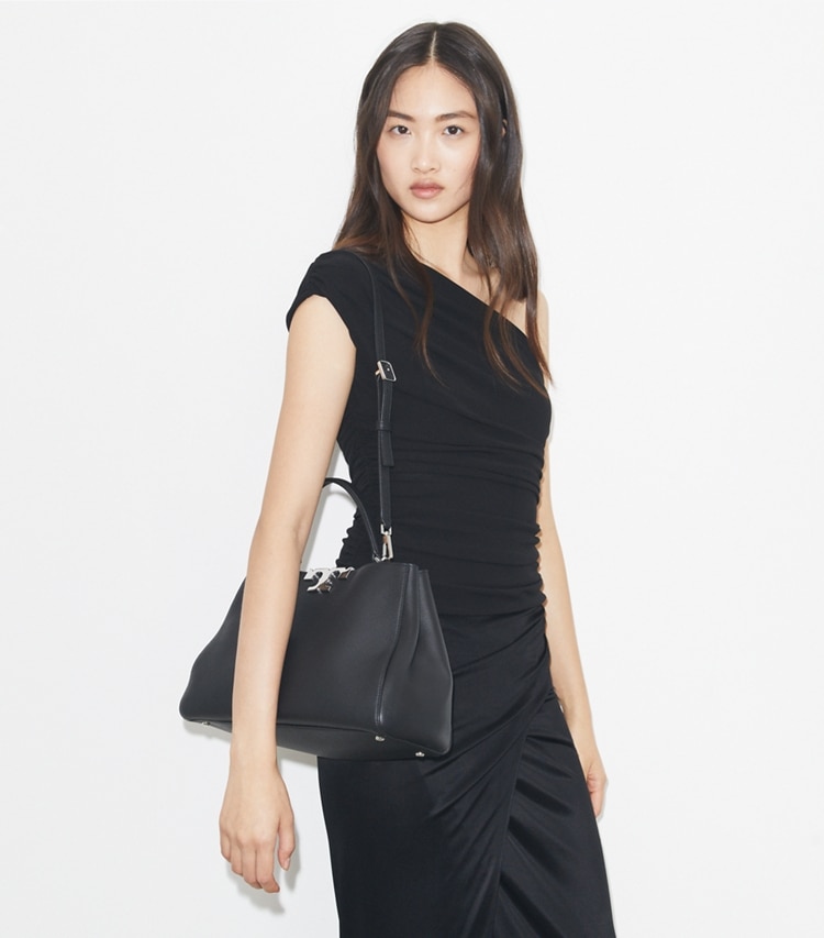 Tory Burch designer sac à main Sac Eleanor souple dans Black supplémentaire sur le modèle