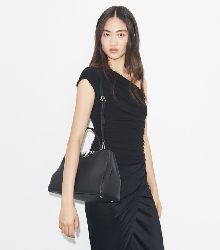 Tory Burch designer sac à main Sac Eleanor souple dans Black supplémentaire sur le modèle