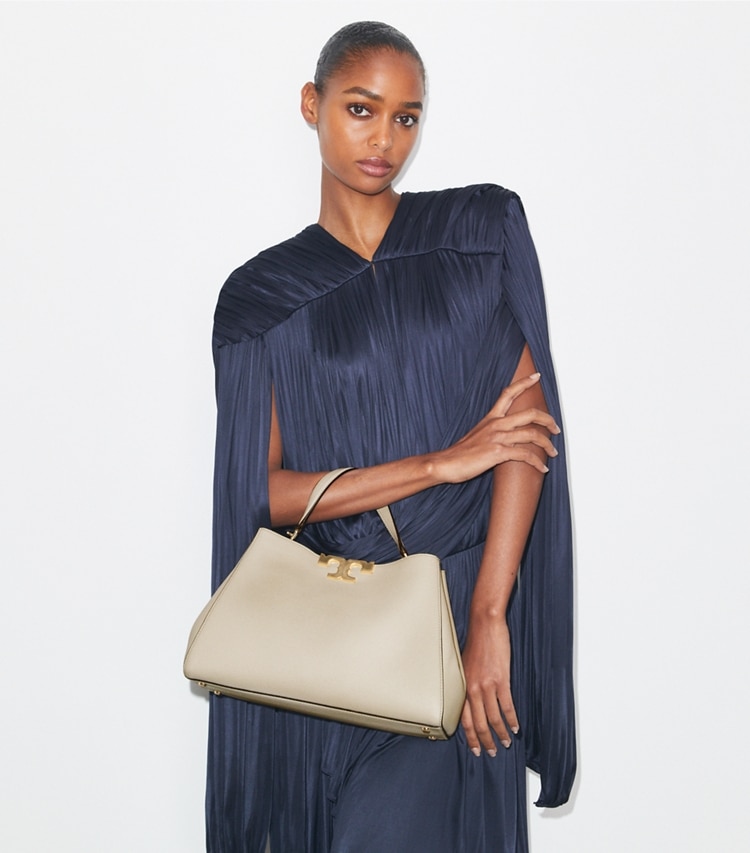 Tory Burch designer sac à main Sac Eleanor souple dans Light Stone supplémentaire sur le modèle