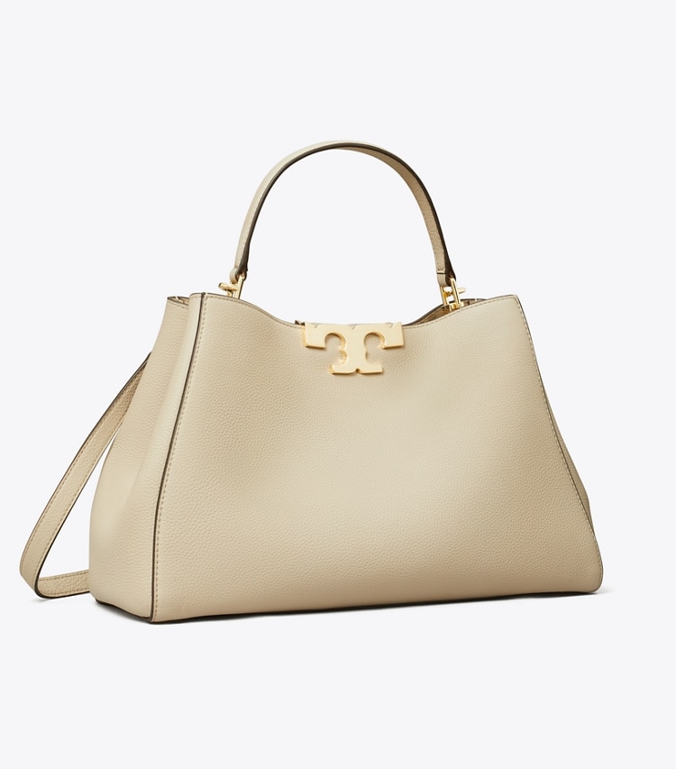 Tory Burch designer sac à main Sac Eleanor souple dans Light Stone angle