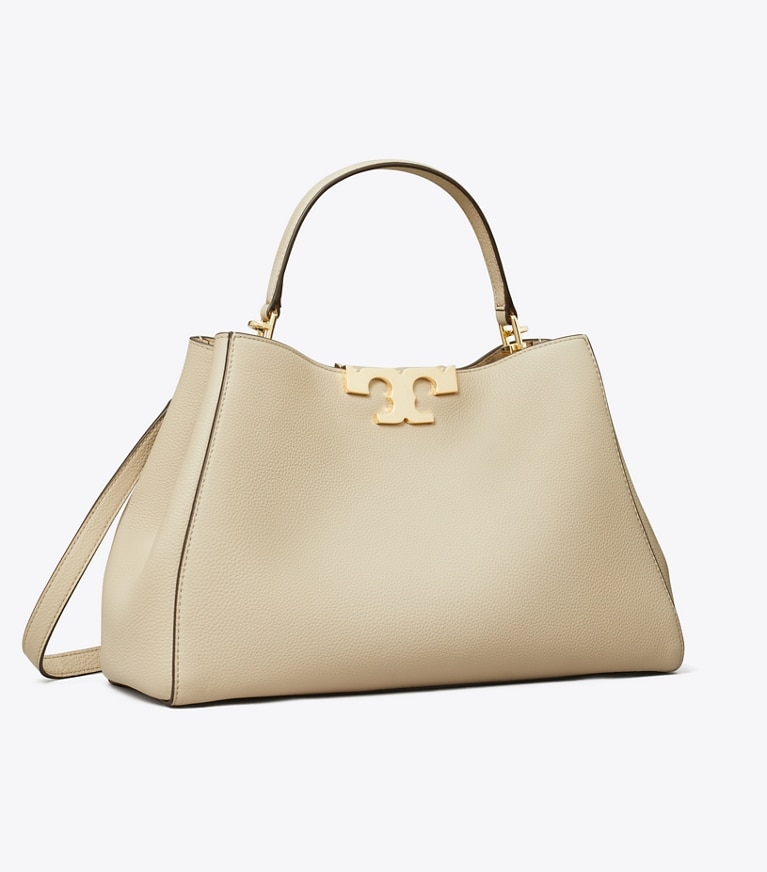 Tory Burch designer sac à main Sac Eleanor souple dans Light Stone angle