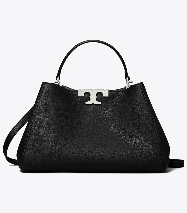 Tory Burch designer sac à main Sac Eleanor souple dans Black de face