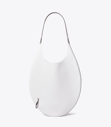 Tory Burch designer sacs porté épaule Sac en cuir grainé Pierced in Cirrus Cloud front