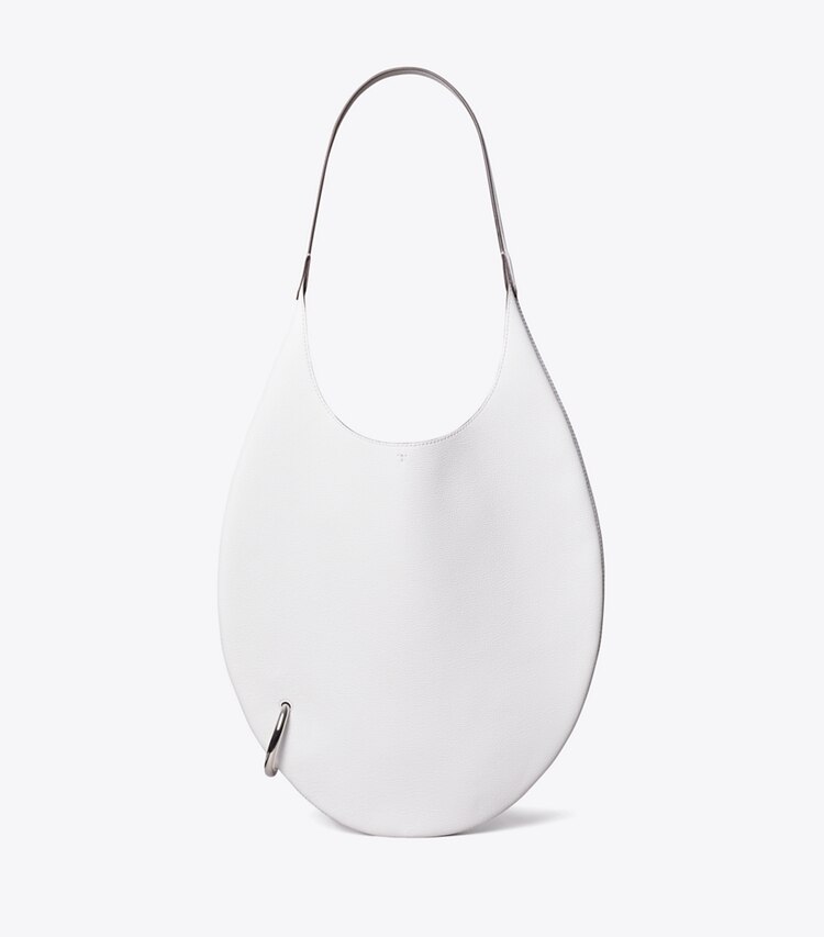 Tory Burch designer sacs porté épaule Sac en cuir grainé Pierced in Cirrus Cloud front