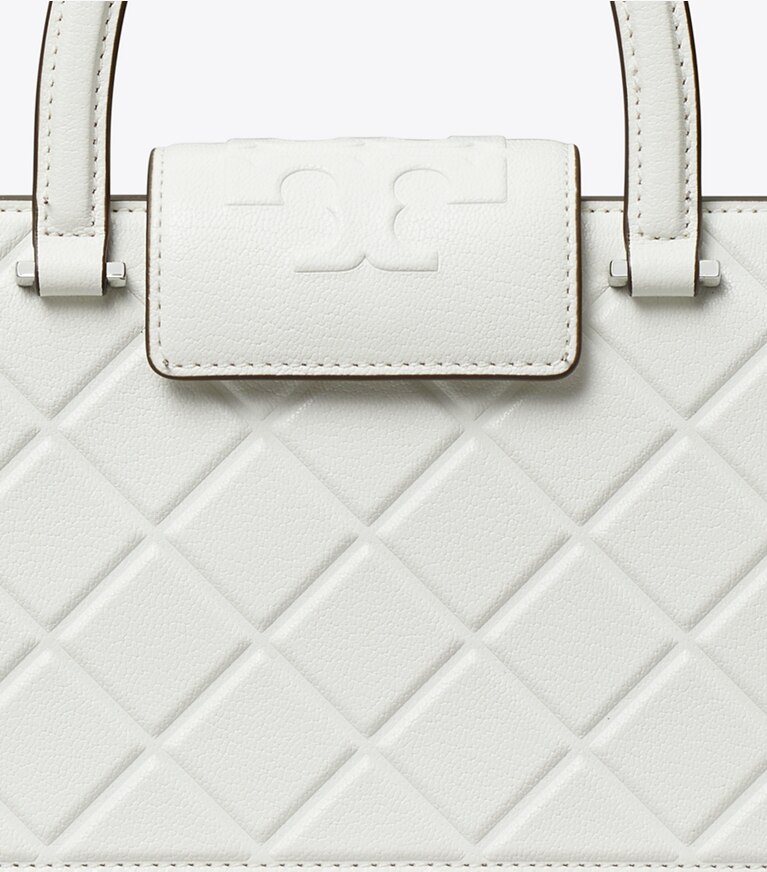 Tory Burch designer sac à main Sac fourre-tout Fleming East-West dans Blanc détails