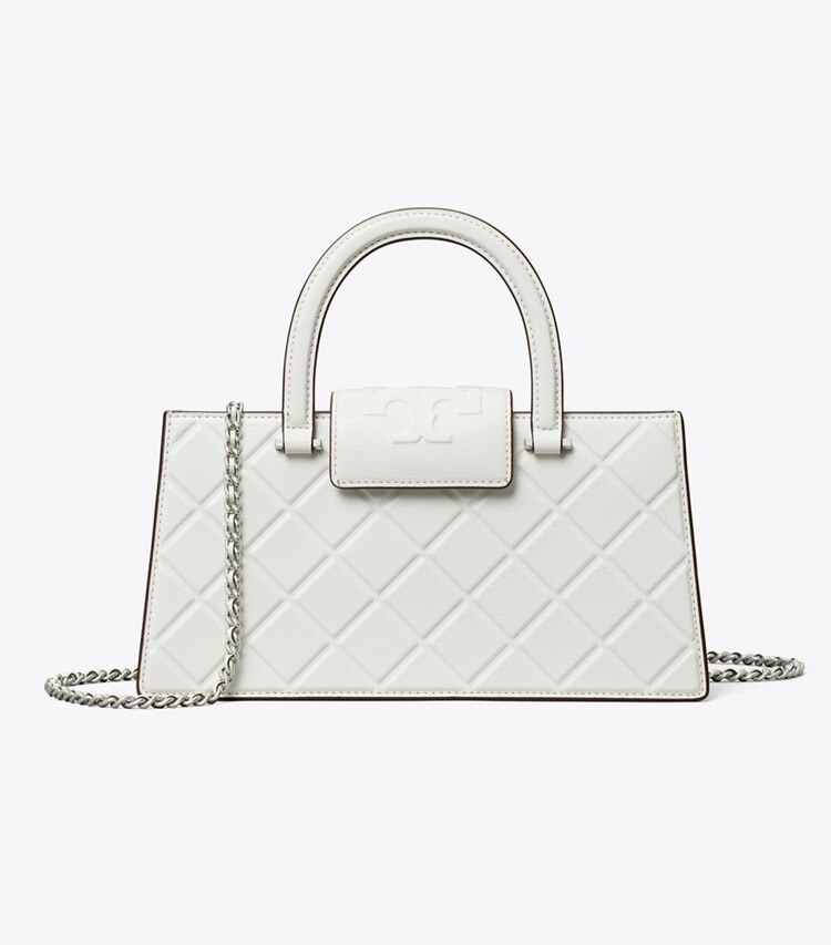 Tory Burch designer sac à main Sac fourre-tout Fleming East-West dans Blanc de face