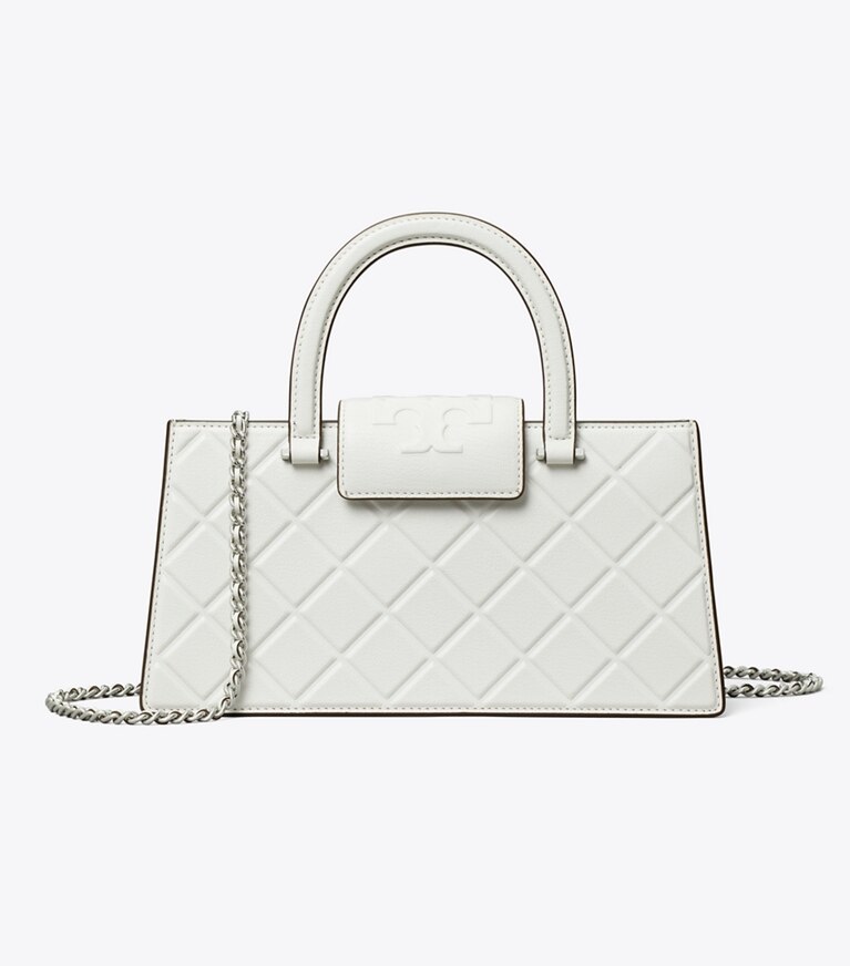 Tory Burch designer sac à main Sac fourre-tout Fleming East-West dans Blanc de face