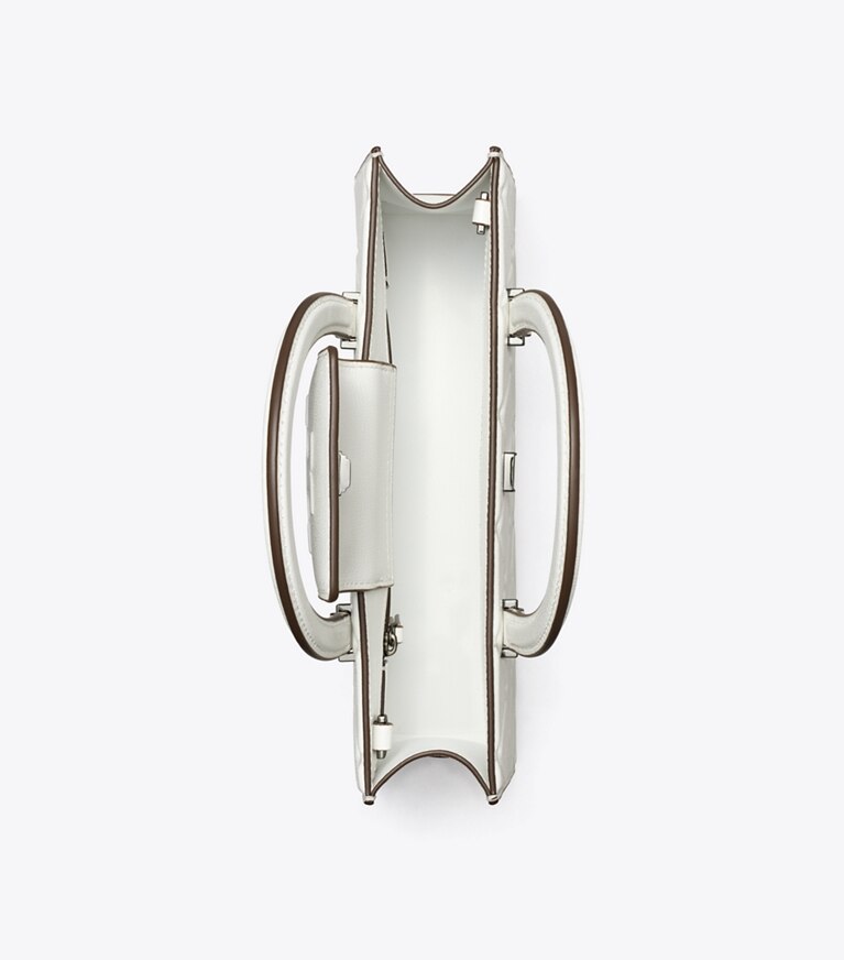 Tory Burch designer sac à main Sac fourre-tout Fleming East-West dans Blanc vue du dessus