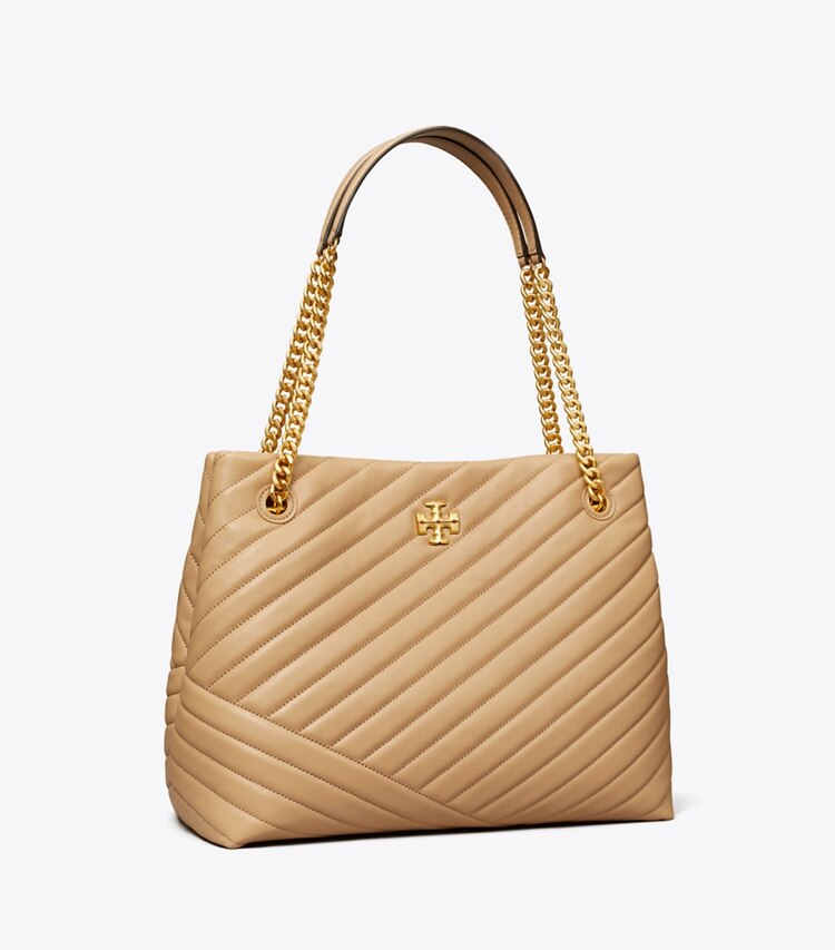 Tory Burch designer cabas Sac fourre-tout Kira Chevron dans Desert Dune angle