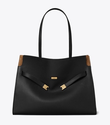 Tory Burch designer cabas Sac fourre-tout Lee Radziwill dans Black de face