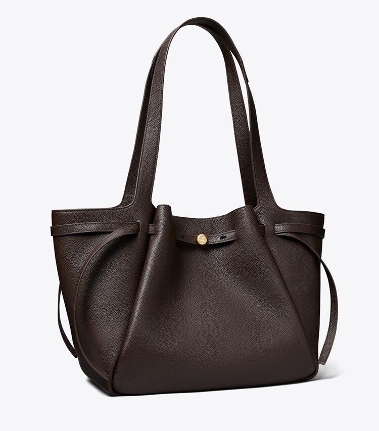 Tory Burch designer cabas Sac fourre-tout Romy dans Deep Brown angle