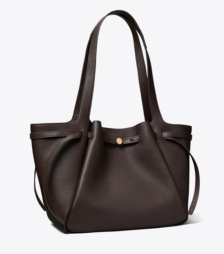 Tory Burch designer cabas Sac fourre-tout Romy dans Deep Brown angle