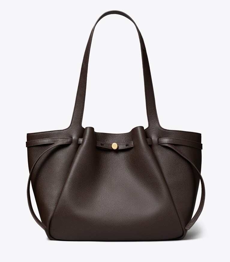 Tory Burch designer cabas Sac fourre-tout Romy dans Deep Brown de face
