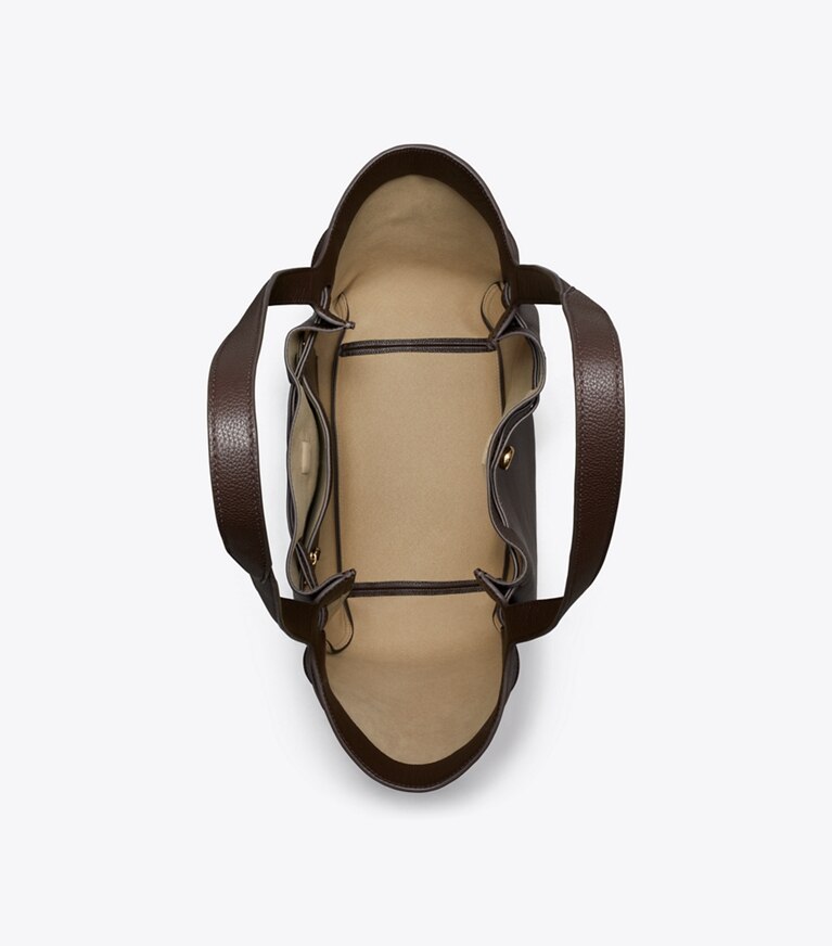 Tory Burch designer cabas Sac fourre-tout Romy dans Deep Brown vue du dessus
