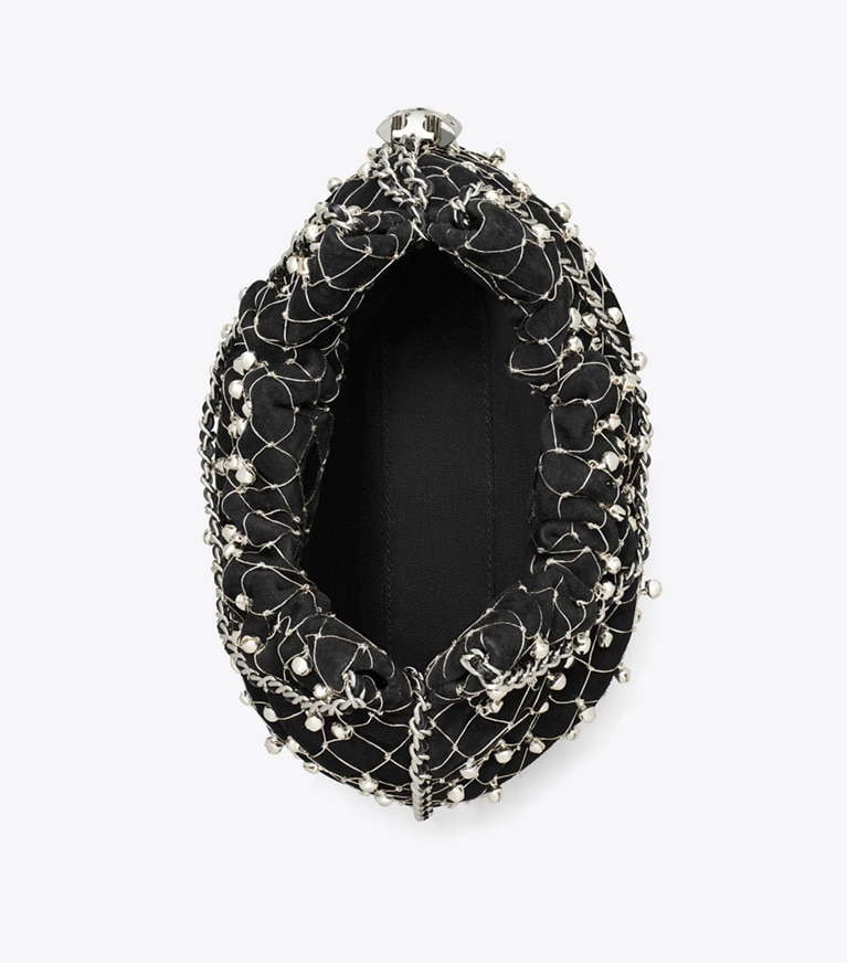 Tory Burch designer sacs à bandoulière Sac hobo mini Fleming Bell dans Black vue du dessus