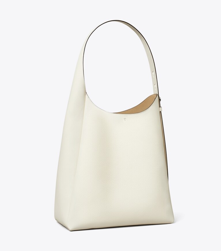 Tory Burch designer sacs hobo Sac Hobo Romy in Light Cream angle