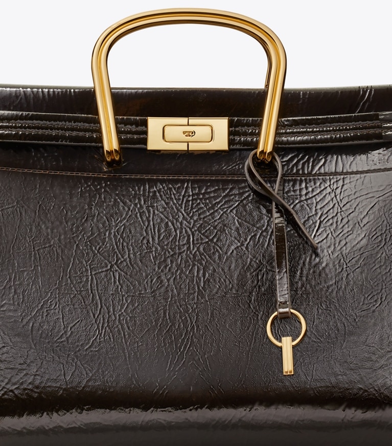 Tory Burch designer cabas Sac Lee Radziwill souple dans Warm Cocoa détails