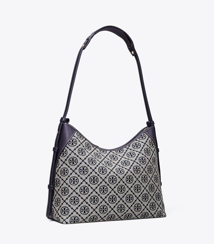 Tory Burch designer sacs porté épaule Sac Messenger T Monogram in Tory Navy angle