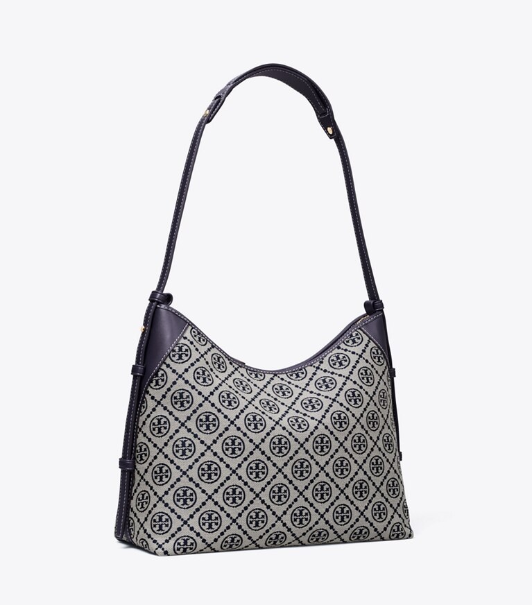 Tory Burch designer sacs porté épaule Sac Messenger T Monogram in Tory Navy angle