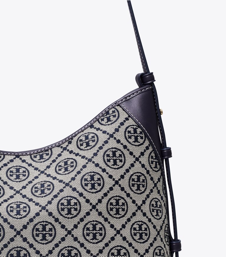 Tory Burch designer sacs porté épaule Sac Messenger T Monogram in Tory Navy angle