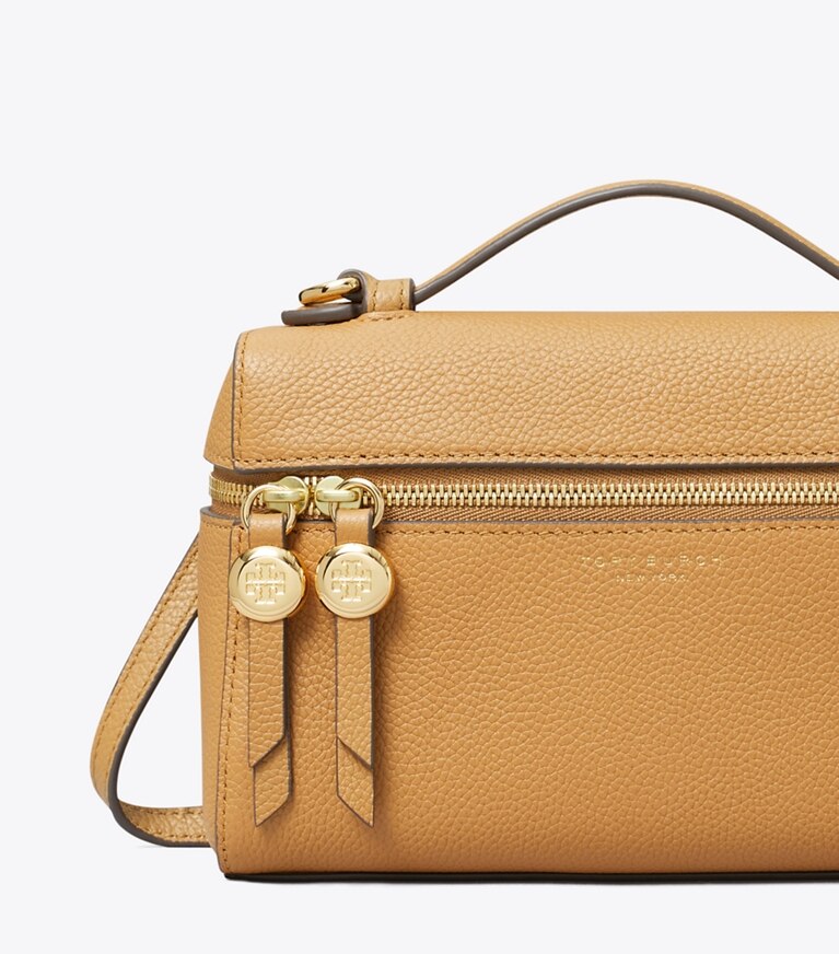 Tory Burch designer sacs à bandoulière Sac mince à poignée supérieure Romy dans Tiramisu détails