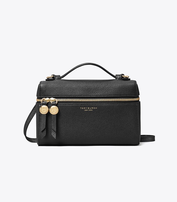 Tory Burch designer sacs à bandoulière Sac mince à poignée supérieure Romy dans Black de face